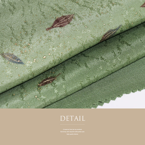 帯揚げ リサイクル お洒落 ちりめん 正絹 グリーン 葉柄 ぼかし 地紋 新品・未使用品 AG-1241