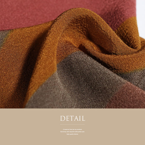 道中着 リサイクル 身丈103cm 裄64.4cm 袷 ロング丈 抽象柄 バチ衿 ブラウン Sサイズ カジュアル 正絹 Sランク