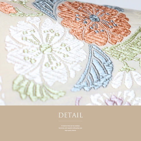 袋帯 リサイクル 帯丈440cm 六通 有職文様 刺繍 アイボリー Mサイズ 正絹 Sランク フォーマル セミフォーマル