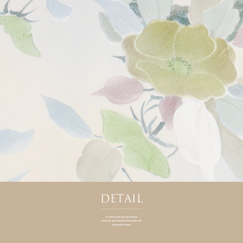 小紋 リサイクル 身丈155.5cm 裄62.4cm 袷 地紋色彩 花柄 ベージュ Mサイズ お洒落 カジュアル 正絹 広衿 Aランク