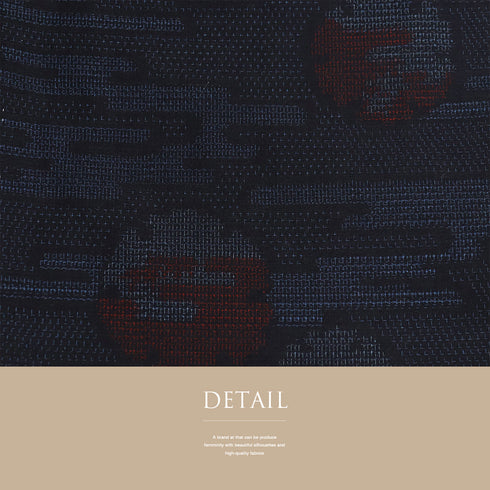 紬 リサイクル 身丈165.3cm 裄66.6cm 袷 結城紬 雪輪柄 ネイビー Lサイズ カジュアル お洒落 証紙 しつけ糸 正絹 広衿 Sランク