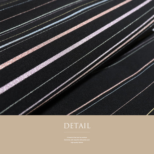 名古屋帯 リサイクル 帯丈411cm 全通 爪織本つづれ帯 八寸 作家物 重岡考雲 横縞柄 綴織り加工 ブラック LLサイズ 正絹 Sランク カジュアル お洒落