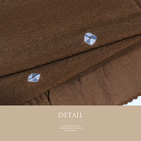 帯揚げ リサイクル お洒落 ちりめん 正絹 ブラウン 部分絞り柄 新品・未使用品 AG-1248