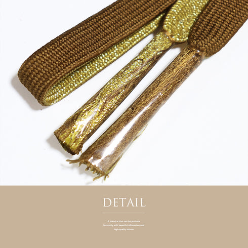 帯締め リサイクル セミフォーマル 平組紐 ブラウン 正絹 新品・未使用品