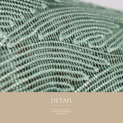 名古屋帯 リサイクル 帯丈357cm ポイント柄 波柄 夏物 グリーン Sサイズ 混合 Sランク お洒落 カジュアル