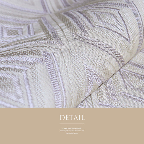 名古屋帯 リサイクル 帯丈393cm 全通 幾何学模様 ホワイト Lサイズ 混合 Sランク カジュアル お洒落