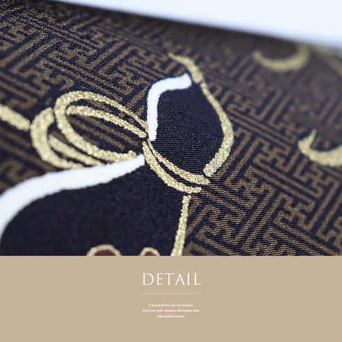 名古屋帯 リサイクル 帯丈374cm ポイント柄 瓢箪柄 巾着柄 染め加工 多色 Mサイズ 正絹 Sランク お洒落