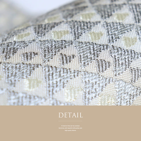 袋帯 リサイクル 帯丈438cm 六通 ボーダー柄 雪輪柄 ベージュ Mサイズ 正絹 Sランク お洒落 (コピー)