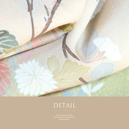 訪問着 リサイクル 身丈158.7cm 裄65.4cm 袷 花各種柄 箔 グリーン Mサイズ フォーマル セミフォーマル 正絹 広衿 Sランク