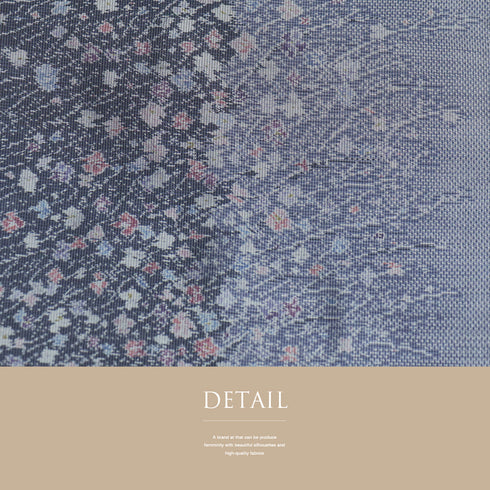 紬 リサイクル 身丈158cm 裄63.2cm 袷 縦ぼかしに草花柄 パープル Mサイズ お洒落 正絹 広衿 Sランク