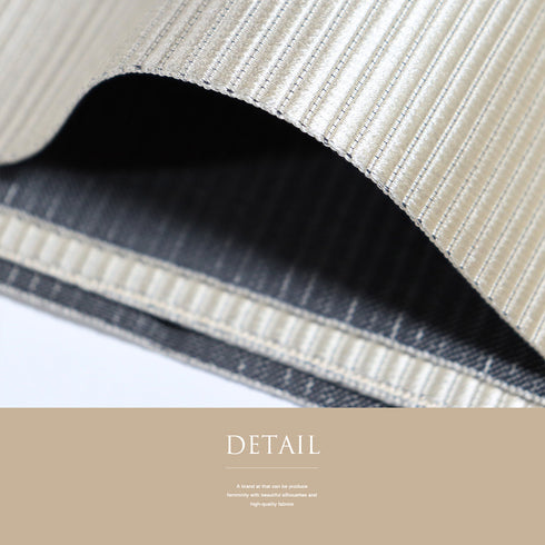 名古屋帯 リサイクル 帯丈353cm 六通 変わりストライプ柄 ベージュ Sサイズ 正絹 新品・未使用品 カジュアル お洒落