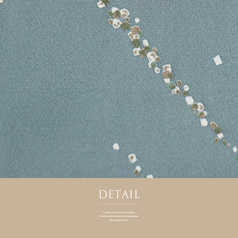 小紋 リサイクル 身丈156.2cm 裄66cm 単衣 ブルー Mサイズ 正絹 広衿 Sランク