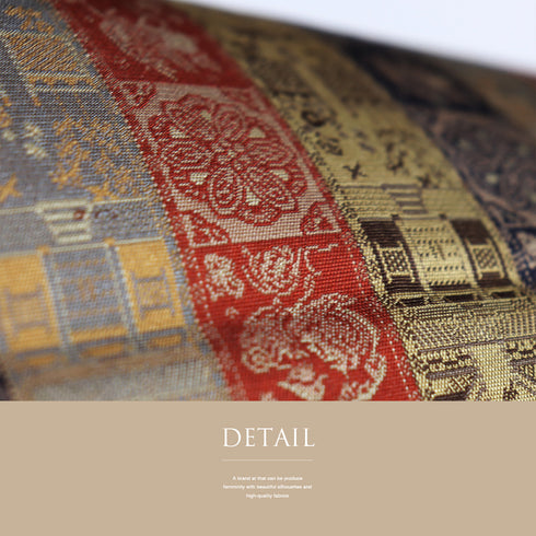 名古屋帯 リサイクル 帯丈337.5cm 全通 変わりボーダー柄 ブラウン SSサイズ 正絹 Sランク お洒落 カジュアル (コピー)