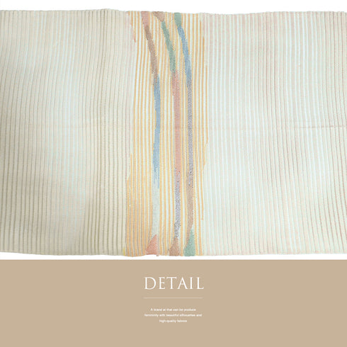 名古屋帯 リサイクル 帯丈353cm ポイント柄 8寸 絽 アイボリー Sサイズ 不明 Aランク カジュアル