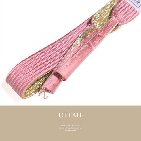 帯締め リサイクル セミフォーマル 平組紐 ピンク 正絹 新品・未使用品