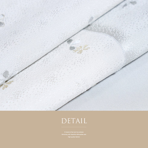 帯揚げ リサイクル お洒落 ちりめん 正絹 ブルー 小花柄 地紋 刺繍 丹後ちりめん 新品・未使用品 AG-1249