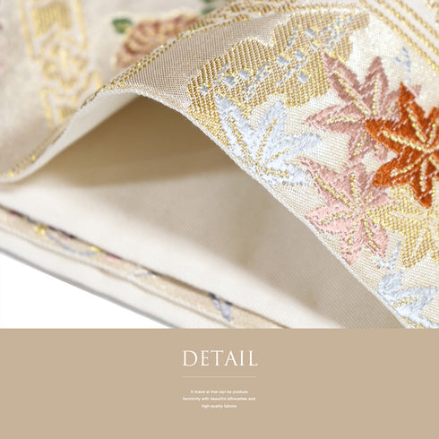 袋帯 リサイクル 帯丈436cm 六通 蜀江に花柄 ゴールド Mサイズ 正絹 Sランク フォーマル セミフォーマル