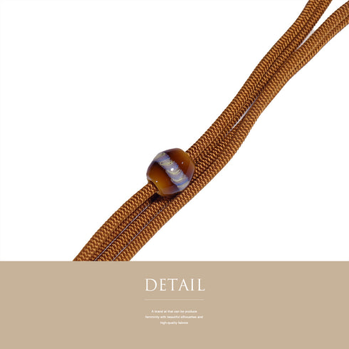 帯締め・帯揚げセット リサイクル 丸組紐 ちりめん ベージュ 正絹 新品・未使用品 水玉地紋