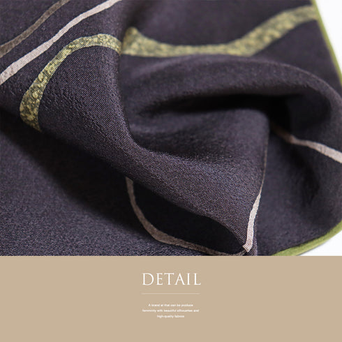 小紋 リサイクル 身丈163.8cm 裄66.8cm 袷 曲線柄 パープル Lサイズ お洒落 カジュアル 正絹 広衿 Aランク