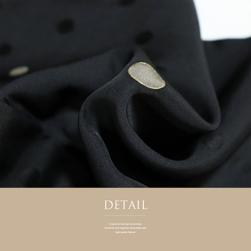 小紋 リサイクル 身丈166cm 裄71.2cm 袷 水玉柄 地紋 箔 ブラック LLサイズ お洒落 カジュアル 正絹 広衿 Sランク