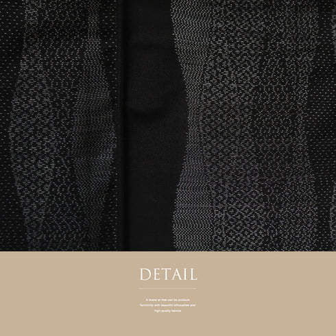 紬 リサイクル 身丈163.8cm 裄68.8cm 袷 デザイン縦枠 ブラック Lサイズ お洒落 カジュアル 正絹 広衿 Sランク