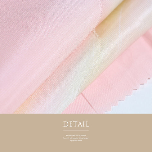 帯揚げ リサイクル お洒落 綸子 正絹 ピンク 桜柄 ぼかし 未使用品 AG-1193