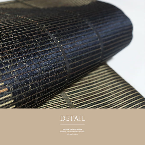 袋帯 リサイクル 帯丈438cm 六通 縦線に半円模様 ブラック Mサイズ 正絹 Sランク お洒落