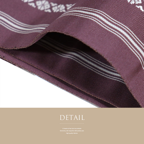 名古屋帯 リサイクル 帯丈360cm 全通 献上柄 本場筑前 パープル Mサイズ 正絹 Sランク カジュアル