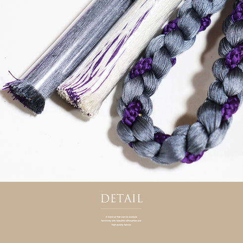 帯締め リサイクル 平組紐 パープル 正絹 新品・未使用品 金ラメ (コピー)