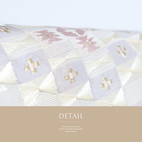 名古屋帯 リサイクル 帯丈348cm ポイント柄 開き仕立て 抽象柄 パープル Sサイズ 正絹 Aランク お洒落