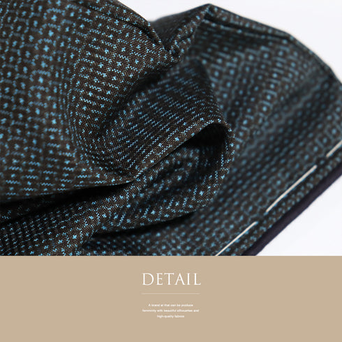 アンサンブル 男物 リサイクル 身丈145cm 裄71.2cm 羽織丈98cm 袷 大島紬 ネイビー Mサイズ お洒落 カジュアル しつけ糸 正絹 棒衿 Sランク