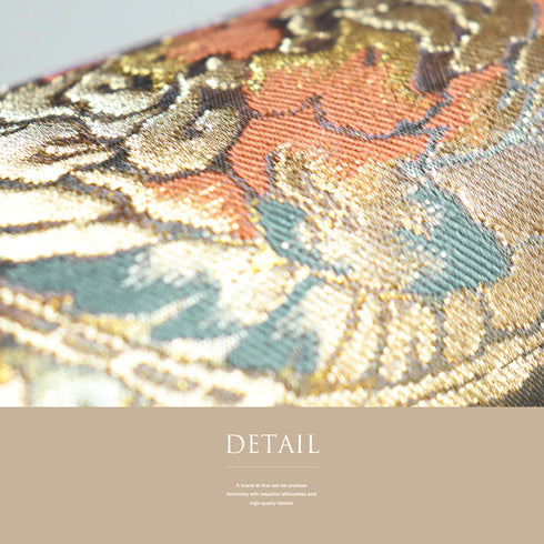 袋帯 リサイクル 帯丈424cm 六通 こはく錦 手工芸 ゴールド Sサイズ 正絹 Sランク フォーマル セミフォーマル