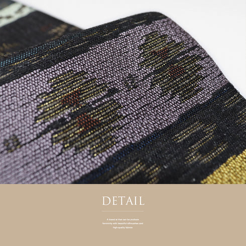 袋帯 リサイクル 帯丈430cm 六通 ブラック Sサイズ 正絹 新品・未使用品 お洒落 カジュアル