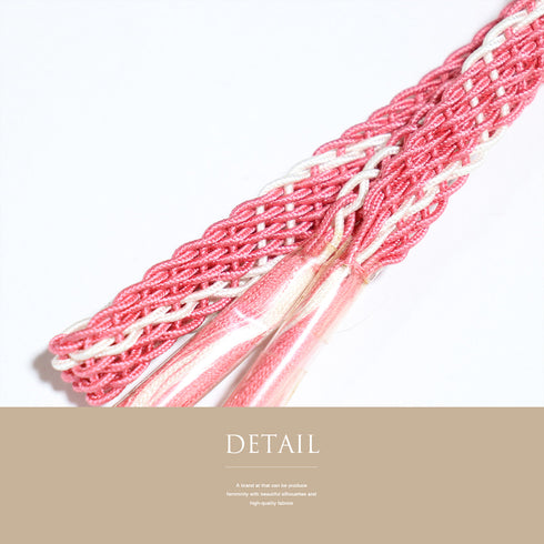 帯締め リサイクル カジュアル 平組紐 ピンク 正絹 新品・未使用品 夏物