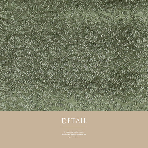 色無地 リサイクル 身丈154.8cm 裄64.4cm 袷 枝や葉に花柄 草木染 七五三 グリーン Sサイズ フォーマル お洒落 証紙 正絹 バチ衿 地紋あり Sランク