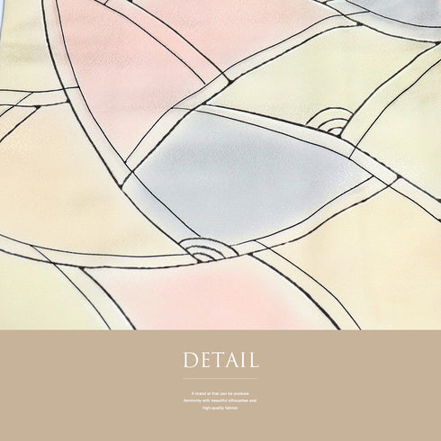 小紋 リサイクル 身丈160.5cm 裄64.6cm 袷 地紋彩色 多色 Lサイズ お洒落 正絹 広衿 Sランク