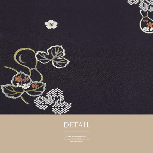 小紋 リサイクル 身丈158.7cm 裄63cm 袷 瓢箪柄 パープル Mサイズ お洒落 正絹 広衿 Sランク