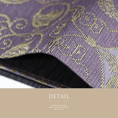 袋帯 リサイクル 帯丈438cm 六通 葉や蔦柄 パープル Mサイズ 正絹 新品・未使用品 お洒落 カジュアル