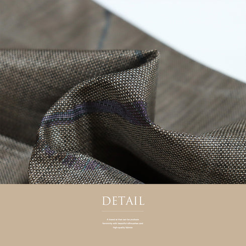 紬 リサイクル 身丈168.8cm 裄64.6cm 袷 曲線柄 ブラウン LLサイズ お洒落 正絹 広衿 Sランク