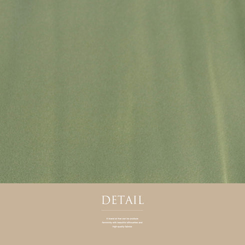 色無地 リサイクル 身丈160cm 裄65cm 袷 グリーン Mサイズ セミフォーマル お洒落 一つ紋 しつけ糸 正絹 広衿 地紋なし Sランク