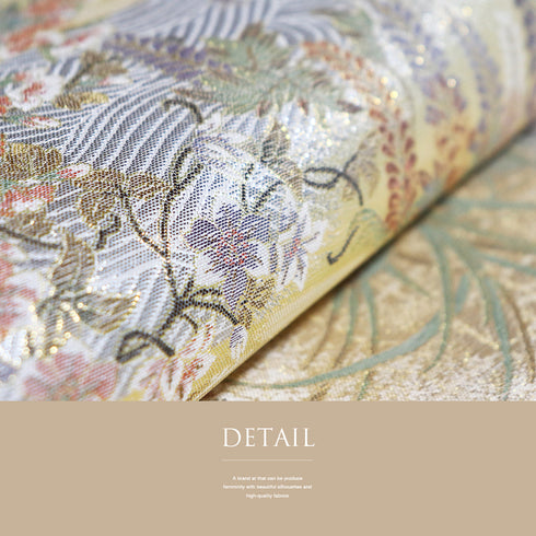 袋帯 リサイクル 帯丈458cm 全通 琳派の系譜屏風短冊柄 ゴールド Lサイズ 正絹 Sランク フォーマル