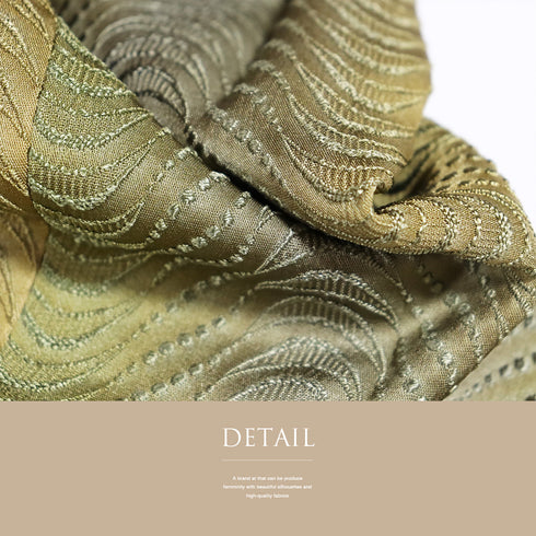 道行コート リサイクル 身丈76.8cm 裄69.6cm 袷 縦ぼかし柄 地紋 グリーン LLサイズ お洒落 正絹 Sランク