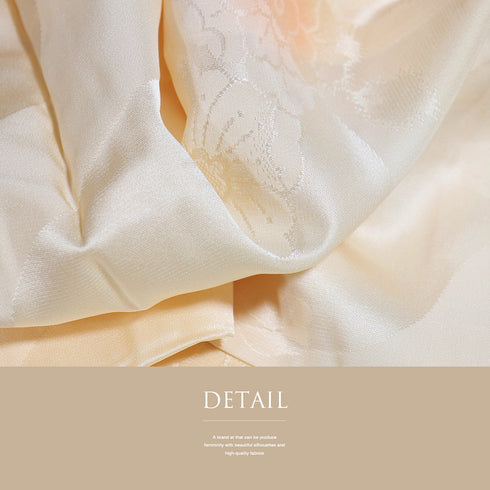 長襦袢 リサイクル 長襦袢 身丈134.2cm 裄66.8cm 袷 部分絞りに辻が花風調の地紋 後身頃居敷当て付き オレンジ Lサイズ 正絹 袖無双 Aランク