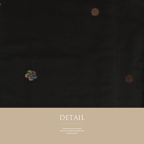 紬 リサイクル 身丈157cm 裄62.8cm 袷 ねじり梅柄 パールトーン加工 ブラック Mサイズ お洒落 カジュアル 正絹 広衿 Aランク