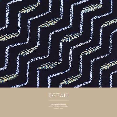 浴衣 リサイクル 夏着物 身丈142.7cm 裄60.4cm 夏物 ジュニアサイズ 幾何学模様 ネイビー 規格外サイズ カジュアル 木綿 洗える着物 バチ衿 Sランク