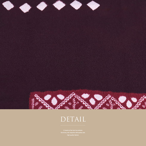 小紋 リサイクル 身丈158.8cm 裄64.4cm 袷 部分絞り柄 パールトーン加工 パープル Mサイズ お洒落 カジュアル 正絹 広衿 Sランク