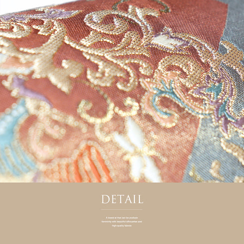 袋帯 リサイクル 帯丈432cm 六通 華紋に鳥柄 多色 Sサイズ 正絹 新品・未使用品 フォーマル セミフォーマル