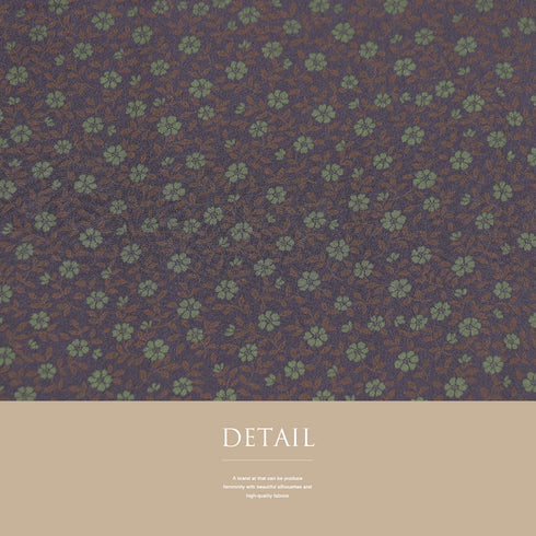 小紋 リサイクル 身丈158.2cm 裄64.4cm 袷 小花柄 パープル Mサイズ お洒落 カジュアル 正絹 広衿 Sランク