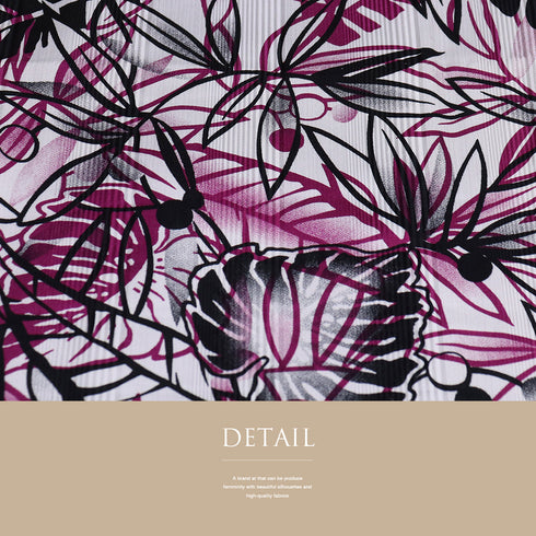 小紋 リサイクル 身丈158cm 裄64.4cm 袷 南国リーフ柄 グレー Mサイズ お洒落 カジュアル 正絹 広衿 Sランク