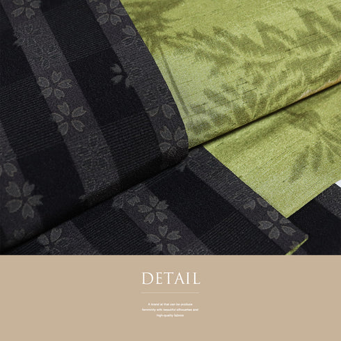 半巾帯 リサイクル 帯丈382cm 全通 桜や花柄 リバーシブル 撫松庵 ブラック SSサイズ 正絹 Sランク カジュアル お洒落